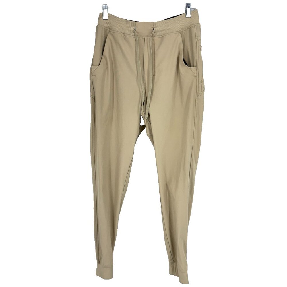Birddogs Men M Performance Jogger Pant Lined Beige Stretch Commute Travel Pocket